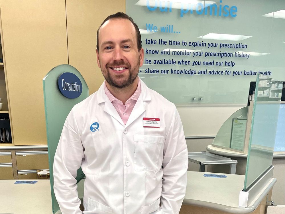  jordan clark, owner/pharmacist at a shopper’s drug mart at 410 richmond rd., expects a difficult flu season and urges everyone to get a flu shot.
