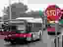 A file photo shows an OC Transpo bus at Hurdman Station.