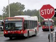 A file photo shows an OC Transpo bus at Hurdman Station.