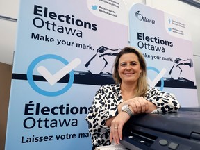 OTTAWA - Aug 19,  2022 - Michèle Rochette, Municipal Elections & French Language Services, poses for a photo at her office in Ottawa Friday.
