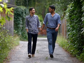Cihan Erdal (left) is a Carleton University doctoral student who has spent the past two years in detention in Turkey, accused of inciting protests against the government. He has just reunited with his partner, Omer Ongun (right), after fleeing Turkey via a third country.