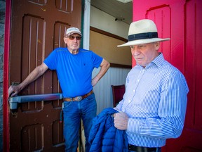 Co-owners Francis Healy, left, and Patrick McDonald at the former St. Brigid Church on Saturday.