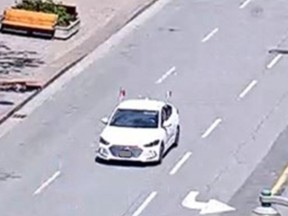 Traffic camera captures vehile illegally on Wellington Street in July