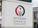 Ottawa Catholic School Board headquarters at 570 W Hunt Club Rd, Oct. 31, 2022.