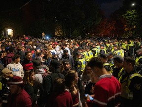 After the annual Panda Game between the University of Ottawa and Carleton University football teams, revellers flocked to Sandy Hill to party.
