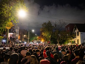 After the Panda Game on Saturday, revellers flocked to Sandy Hill.