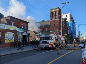 Ottawa Fire Services on the scene at St. Luke's Anglican Church on Somerset and Bell streets.