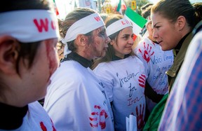 This was the sixth local protest that all began in response to the death of Mahsa “Gina” Amini, a Kurdish-Iranian woman who had been detained by the “morality police” for failing to adhere to strict hijab requirements. Sophie Grégoire Trudeau took part in Saturday’s protest, including the human chain, so show their support.