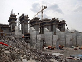 The construction site of the hydroelectric facility at Muskrat Falls, N.L. is seen on Tuesday, July 14, 2015.
