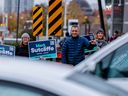 Mark Sutcliffe was out with campaign volunteers drumming up support near Tunney's Pasture on October 19, 2022.