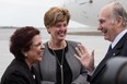 Sen. Mobina Jaffer (left) greeting the Aga Khan (right) in 2018.