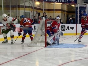 The Senators edged out the Canadiens last night in pre-season action at the Steele Community Centre Arena in Gander, Nfld.