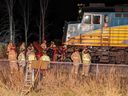 There were no injuries after a Via Rail train struck a vehicle and dragged it 1,500 metres Monday night.