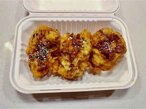 Banana fritters from Djakarta Taste, a modest new Indonesian restaurant in Gatineau’s Hull sector.