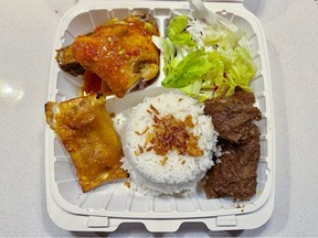 Nasi padang from Djakarta Taste, a modest new Indonesian restaurant in Gatineau’s Hull sector.