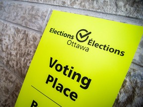 Elections Ottawa voting place sign.