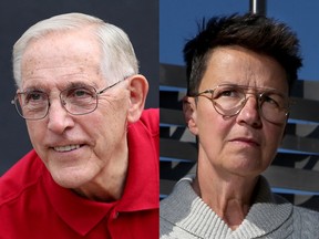 Mayoral candidates Bob Chiarelli (left) and Catherine McKenney