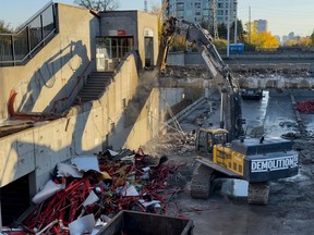 Demolition work at Westboro Station on Friday.