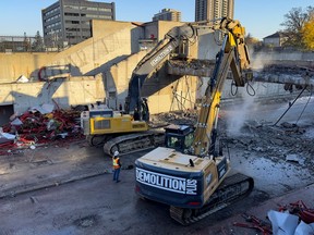 Demolition work continued at Westboro Station on Friday.