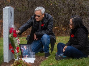 Ray and Mila Villamil at Beechwood Cemetery.