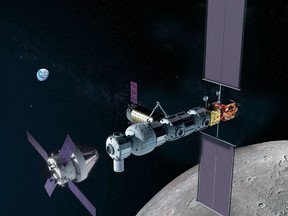 An artistic rendering of NASA’s Gateway Lunar project.