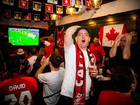 Daniel Duff, founder of the Capital City Supporters Group, reacts after a Croatia goal in the second half.