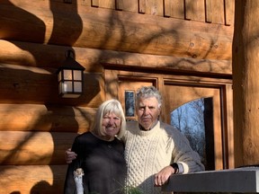 3. Mattie and Hugh Montgomery on the porch of their log home in Dunrobin Highlands, located in the western area of Ottawa.