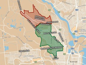 Boil water advisory listed for residents in green area.