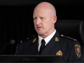Ottawa Police Service interim Police Chief Steve Bell appears at the Public Order Emergency Commission on Oct. 24.