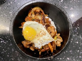 Spicy chicken bibimbap at Korean House in Chinatown