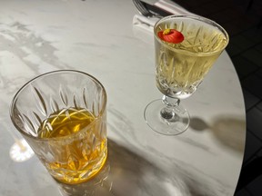 French Dispatch and Chantilly Clad cocktails at Parlour on Wellington Street West