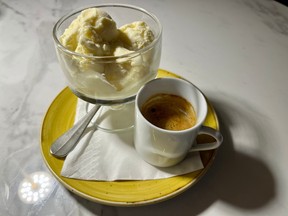 Affogato of tonka bean ice cream and espresso at Parlour on Wellington Street West
