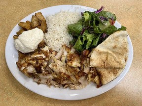 Chicken shawarma platter at Iskender Doner Kebab House