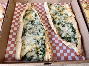 Spinach and cheese pide from Tava Kitchen in Kanata