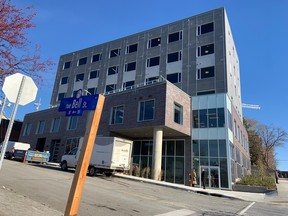 This 40-unit apartment at the corner of Carling Avenue and Bell Street received $4 million in funding from the federal National Housing Strategy program.