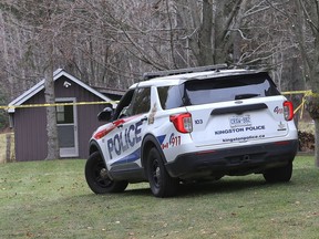 A file photo shows a Kingston Police vehicle parked outside a home on McKendry Road on Tuesday.