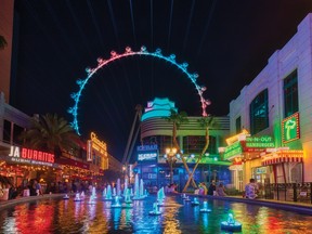 The High Roller ferris wheel is a prime tourist attraction in Las Vegas, At its apex, it affords views from more than 500 feet up of the resort strip.