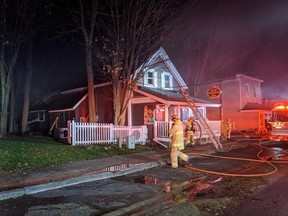 Investigator is on the scene for a house fire in Manotick on Friday, Nov. 4.