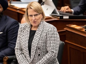 Ontario's Health Minister Sylvia Jones attends Question Period at the Queen's Park Legislature, in Toronto, on Monday, Nov. 14, 2022.