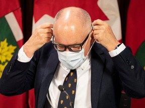 Ontario's Chief Medical Officer Dr. Kieran Moore attends a press briefing at the Queens Park Legislature, in Toronto, on Monday, November 14, 2022.