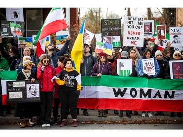 The protest rally by "Woman, Life, Freedom" in Ottawa-Gatineau was held across the street from the Russian Embassy in Ottawa on Saturday.