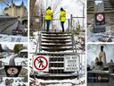 As escadas externas em Ottawa agora estão fechadas para o inverno.  Fotos Errol McGihon Composição Elizabeth Mavor