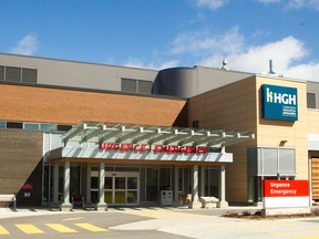 A 2021 file photo of the entrance to the emergency department of the Hawkesbury and District General Hospital.