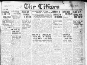 The Ottawa Citizen was only 10 pages on Dec. 30, 1922, but the paper was chock-a-block with stories.