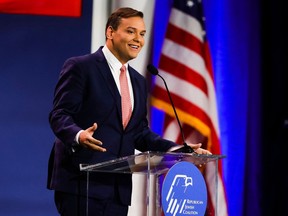 File photo: U.S. Representative-elect George Santos speaks at the Republican Jewish Coalition annual leadership meeting in Las Vegas on Nov. 19, 2022.
