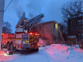 Ottawa Fire Service was on the scene of a two-alarm fire in a vacant building on Dec. 27, 2022 on Wilbrod Street between Nelson and Friel streets in Sandy Hill.
