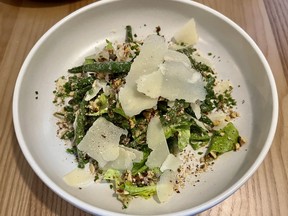Green beans Caesar salad at Cocotte Bistro in the Metcalfe Hotel.