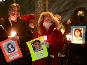 A candlelight vigil at Minto Park Tuesday night marked the 33rd anniversary of the École Polytechnique massacre in Montreal, honouring the memories of the 14 women killed, as well as other female victims of homicide.