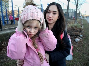 Brittany Laframboise's daughter Ava, 4, is sensitive to noise and she had to pick her up early from school at Devonshire Public School Tuesday, crying, because the noise from a construction site across the street was hurting her ears.