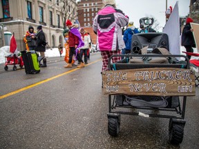 A year to the day of the start of the convoy protest, a group gathered on Parliament Hill and Wellington Street to mark the occasion.